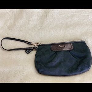 Coach Metallic Silver Wristlet